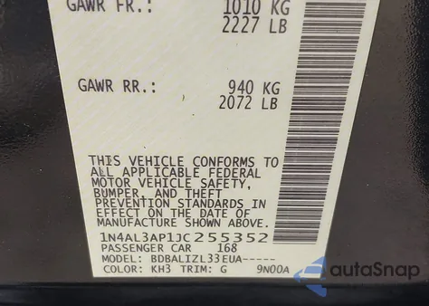 2018 Nissan Altima 2.5 Sv from USA, damaged, VIN 1N4AL3AP1JC255352